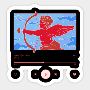 Love Cupid Playlist Logo Design Sticker